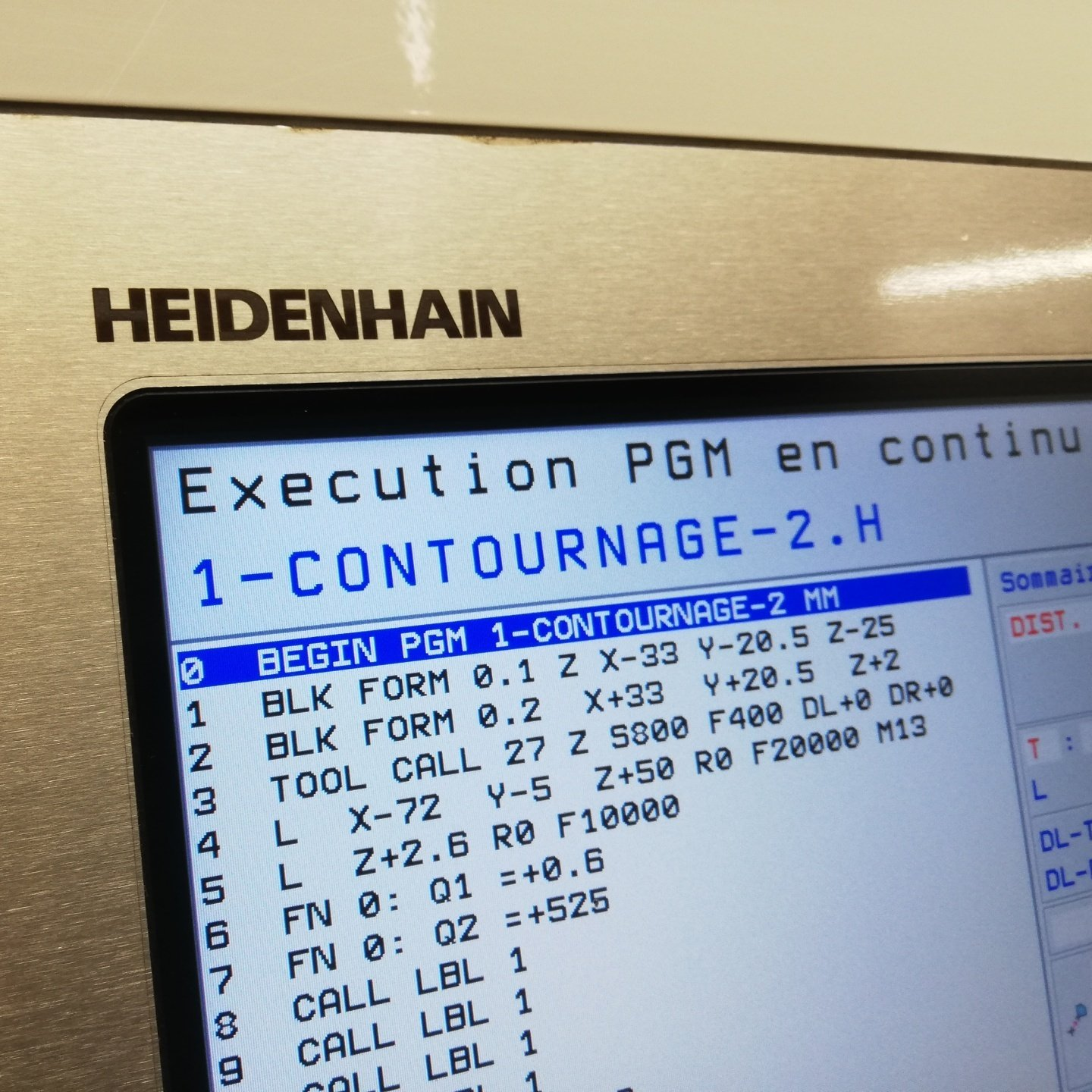 pupitre de programmation d'usinage heidenhain
