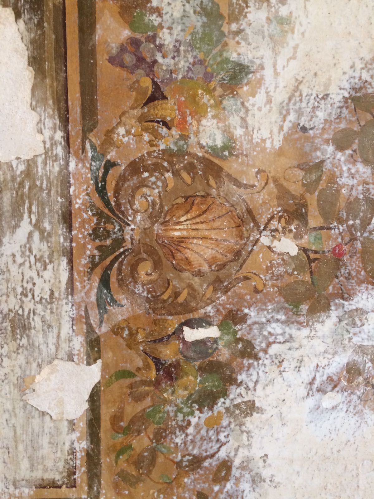 historische Malerei Gutshaus Großwirschleben Freilegung