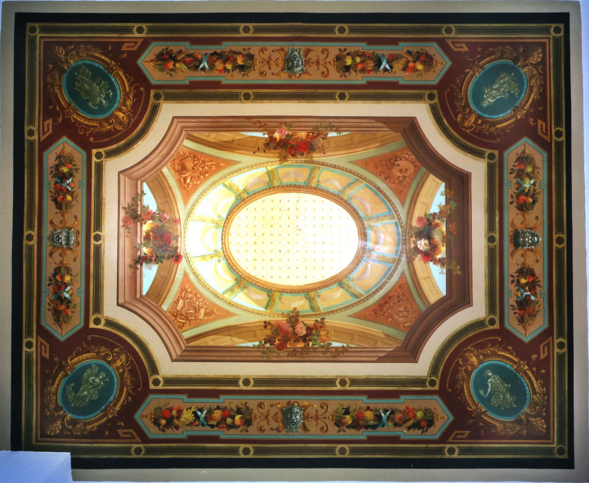 Deckenmalerei Elsbethstraße 12, Schauraum Richard Bachmann Dekorationsmaler