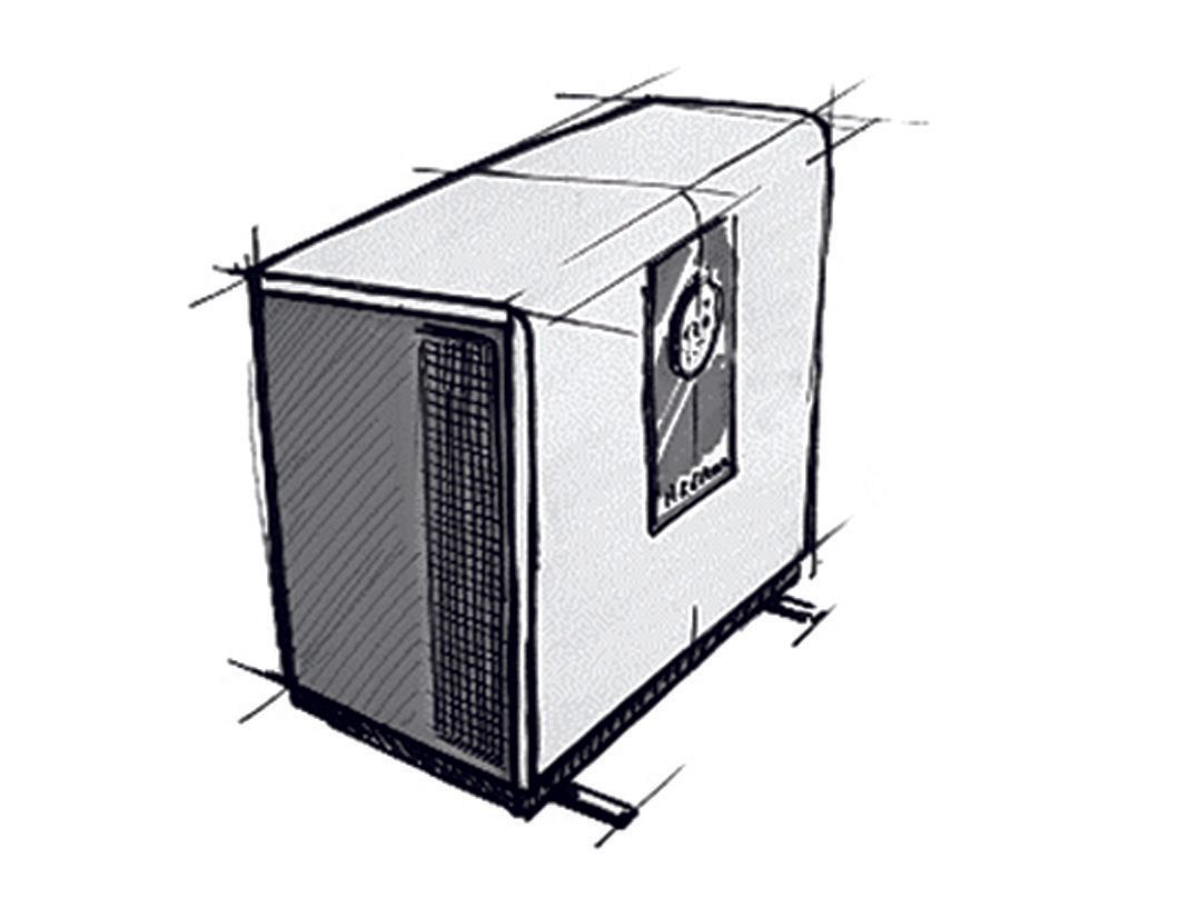croquis pompe à chaleur de biais