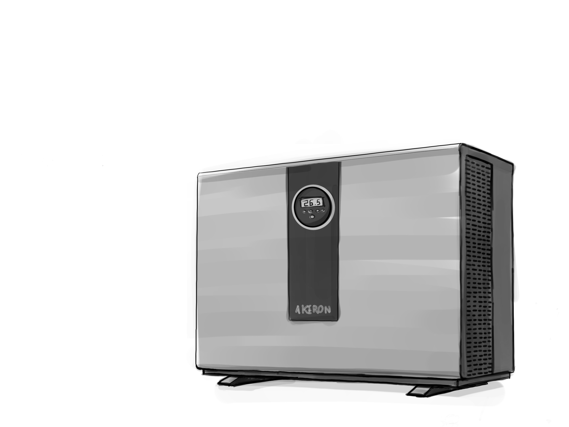 croquis pompe à chaleur de face