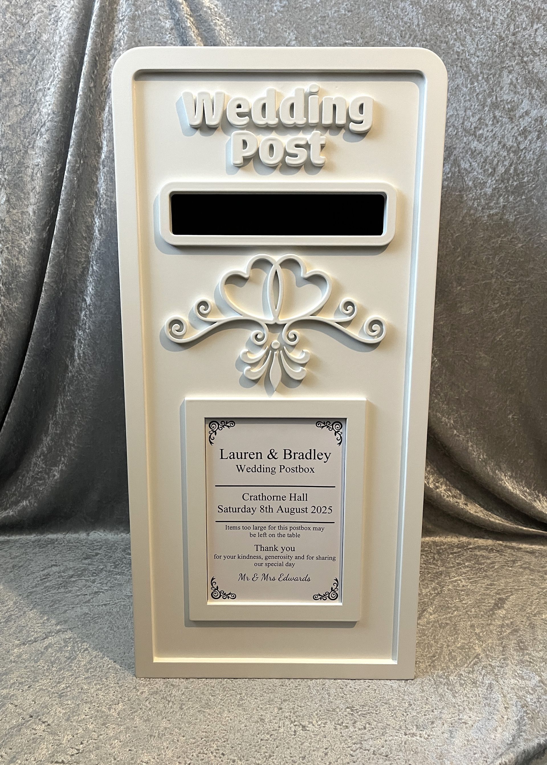 Unique own design Wedding Postbox Hire