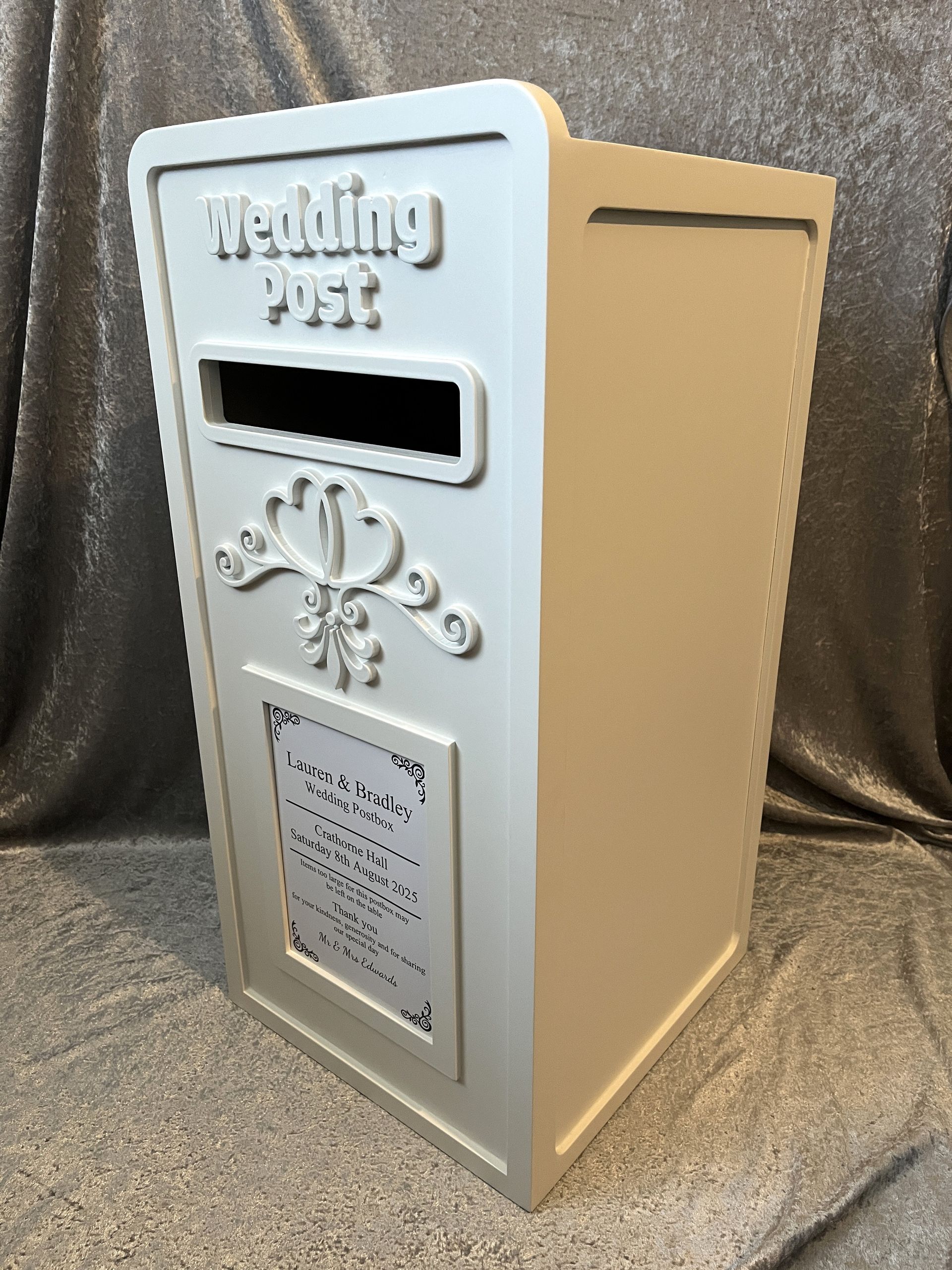 Unique own design Wedding Postbox Hire