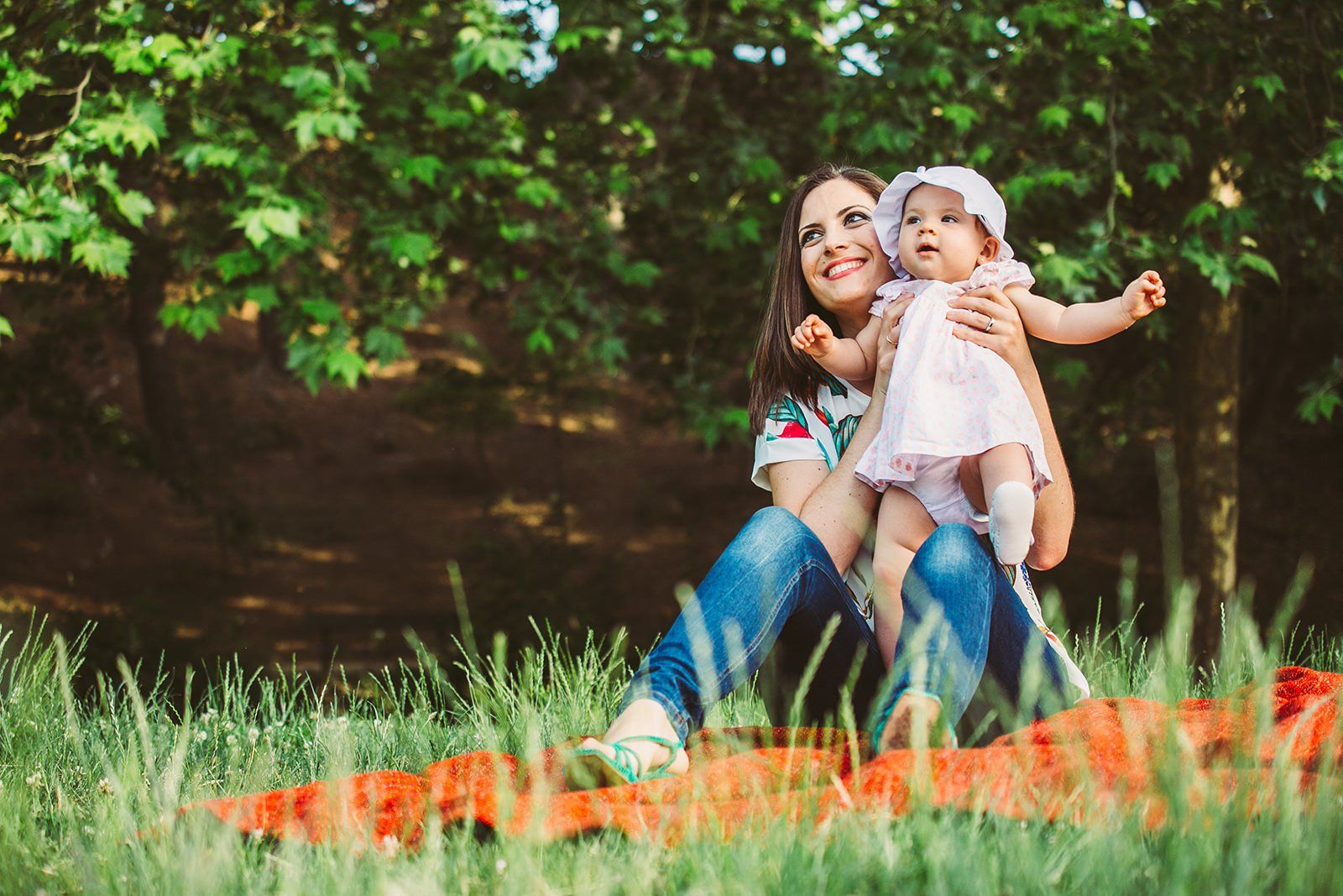 Fotografia de familia, mamá con su bebé