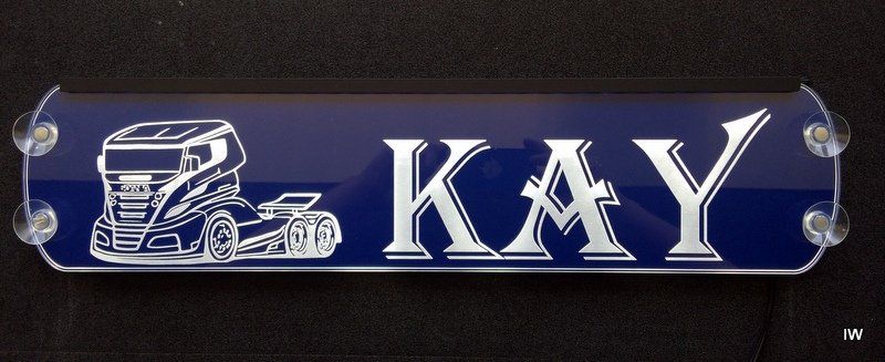 beleuchtetes Namensschild