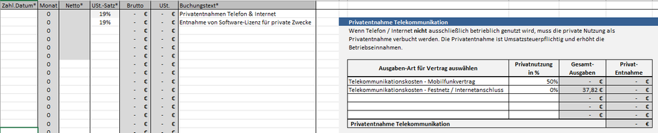 Privatanteilige Kosten Privatanteilige Kosten
