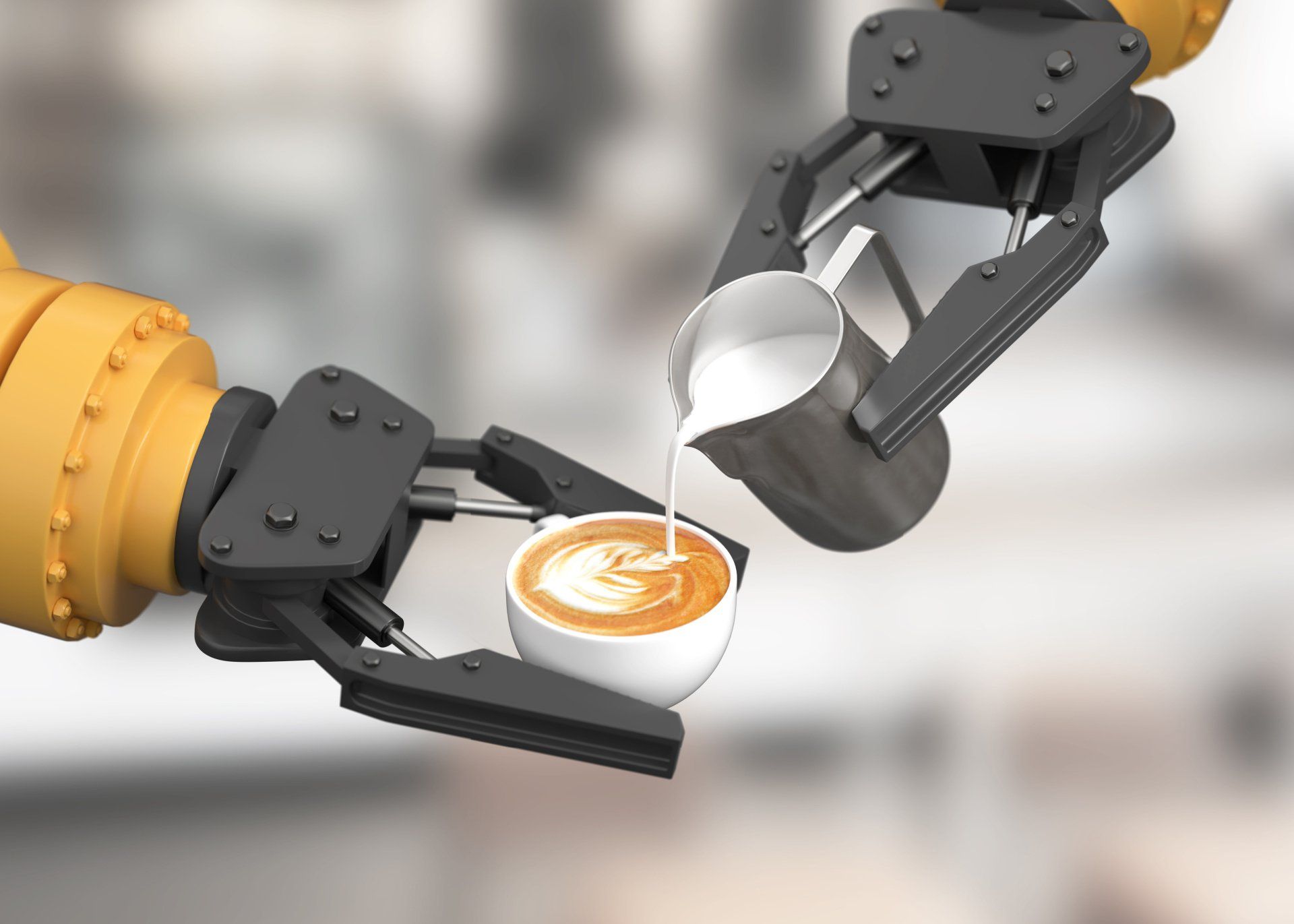 robot serving cappuccino