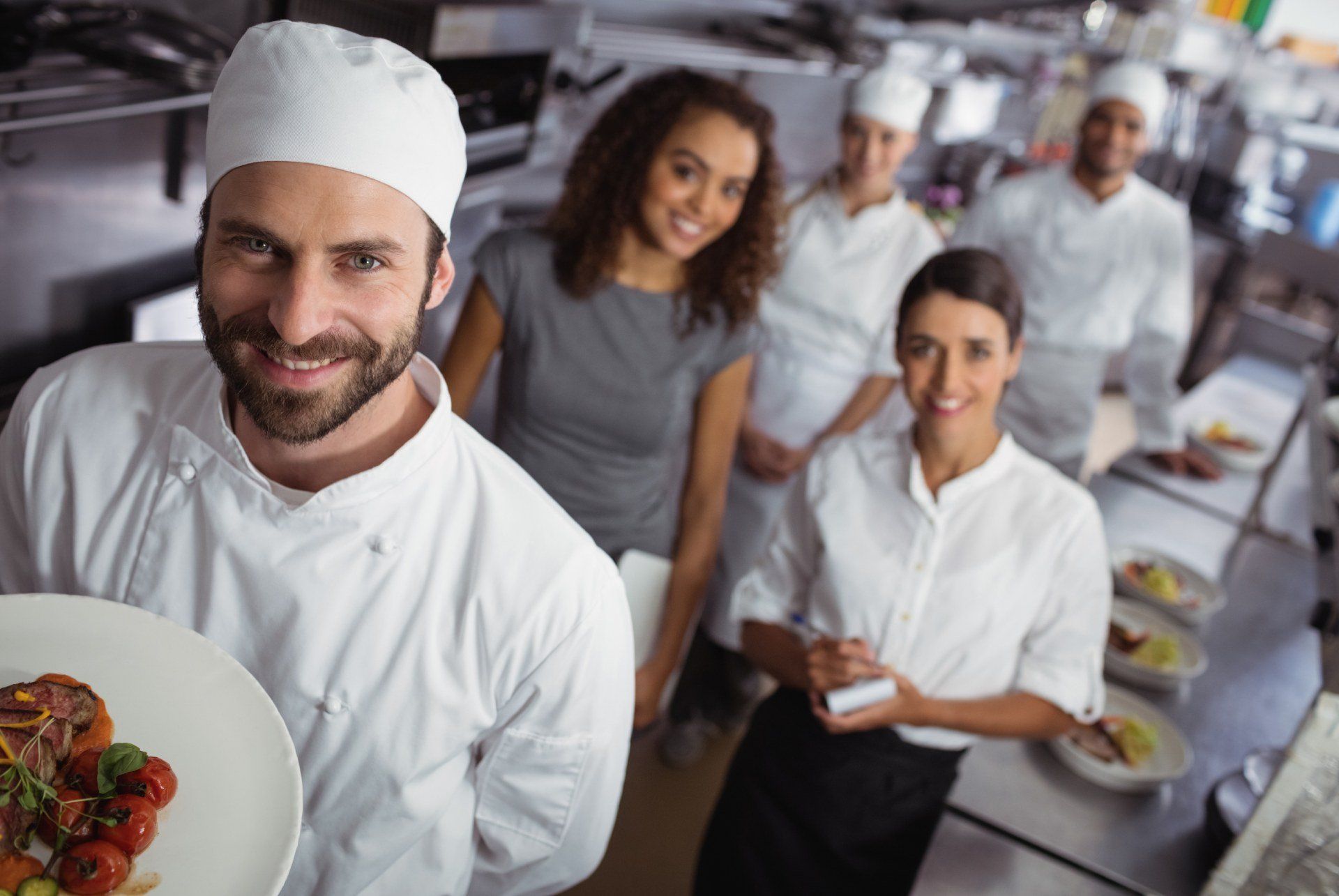 restaurant staff, restaurant chef, restaurant service staff, restaurant kitchen