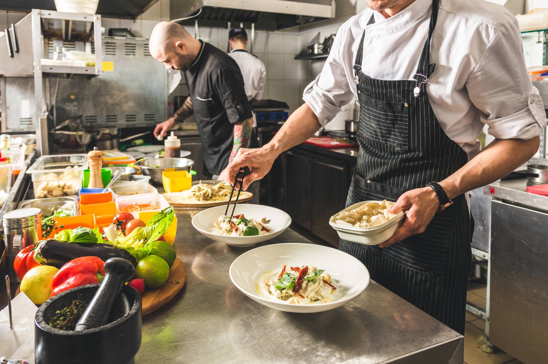 chef's preparing food