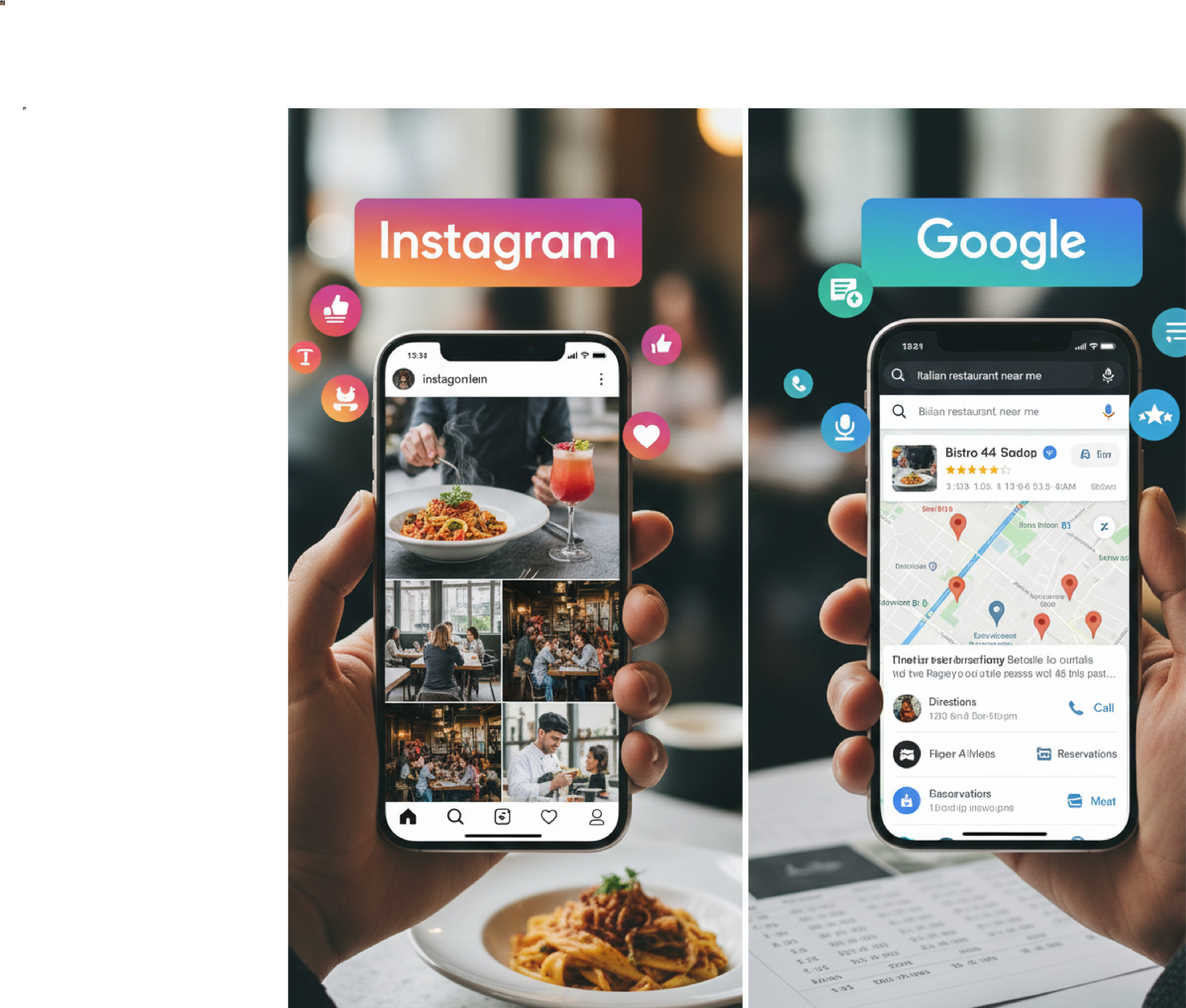 google and instagram which one do you use for your restaurant