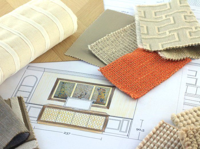 échantillons tissu orange jaune plan