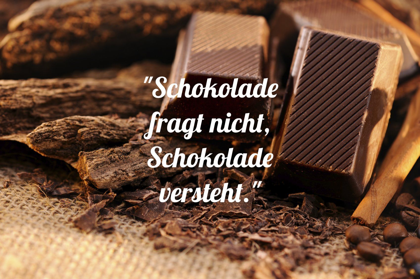 Bild von Schokolade mit dem Schriftzug