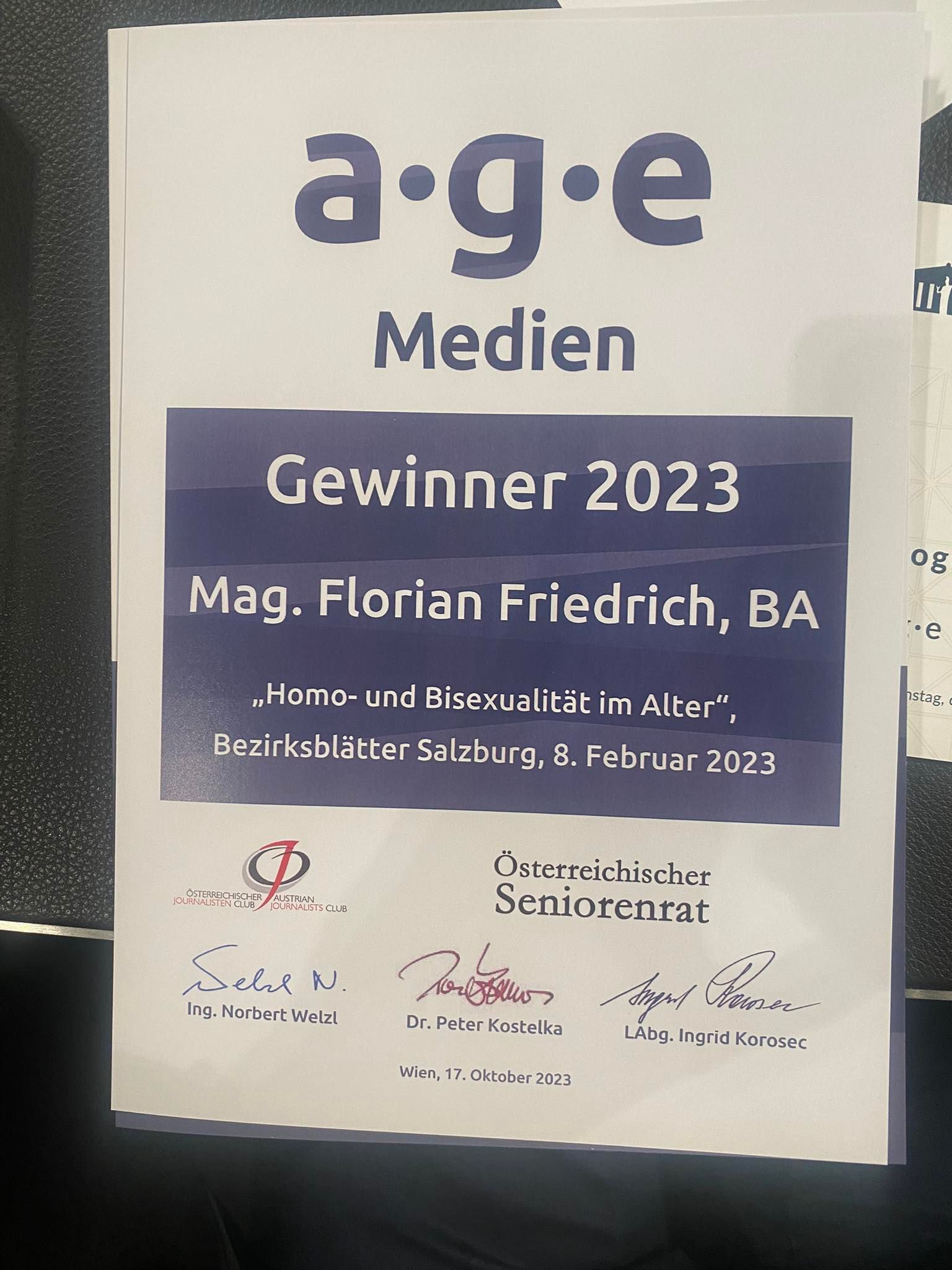 Award Florian Friedrich