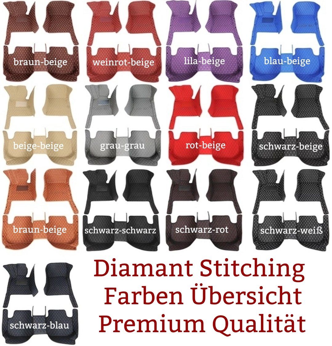 Diamond Stitching Leder Auto Fußmatten Diamond Stitching Leder Auto Fußmatten