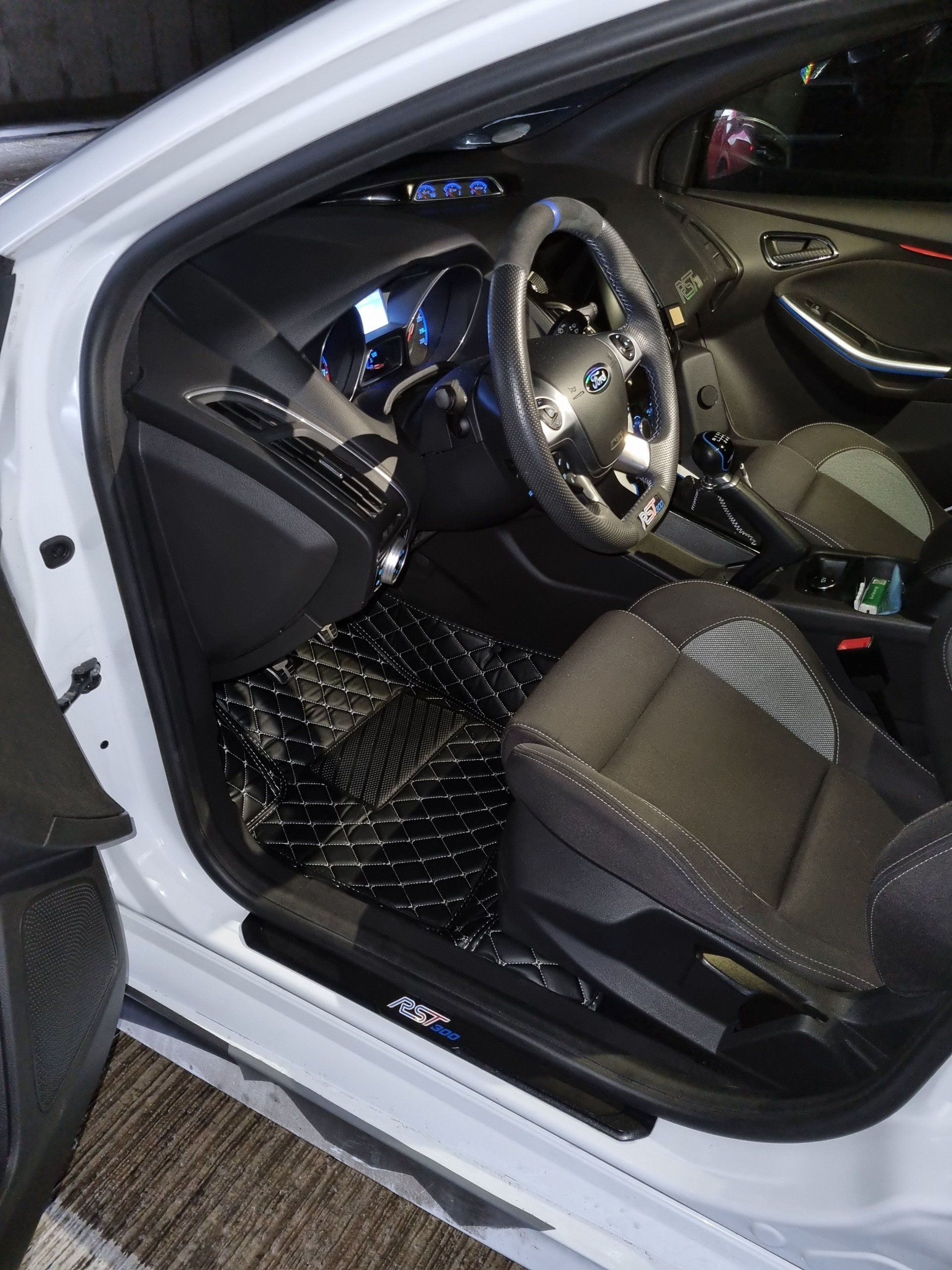 Diamant Stitching Leder Fußraumschalen Fußmatten