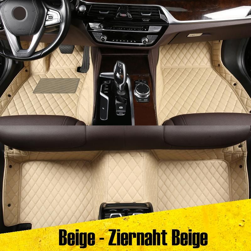 Auto Fußmatten Autofußmatten Diamond Stitching Fußmatten beige