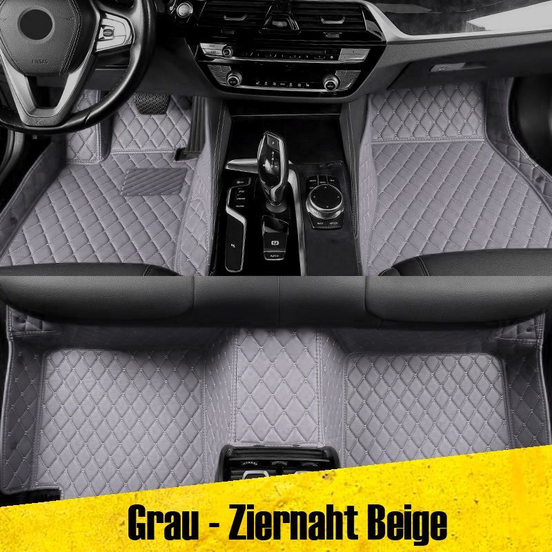 Auto Fußmatten Autofußmatten Diamond Stitching Fußmatten grau