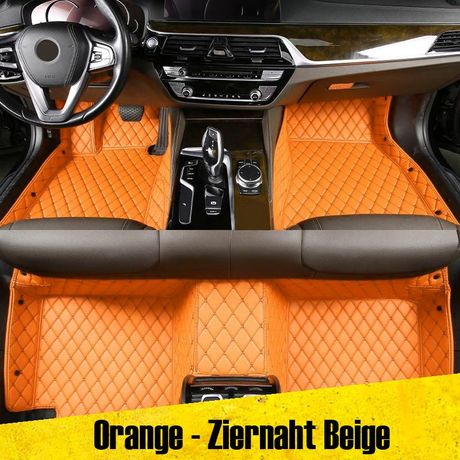 Auto Fußmatten Autofußmatten Diamond Stitching Fußmatten orange