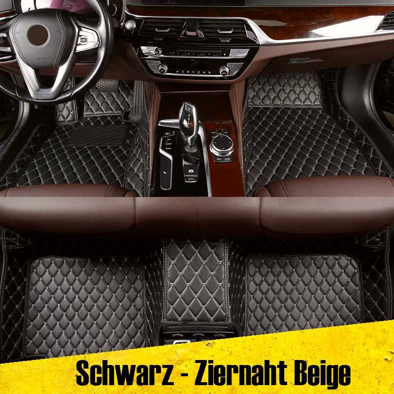 Auto Fußmatten Autofußmatten Diamond Stitching Fußmatten schwarz beige