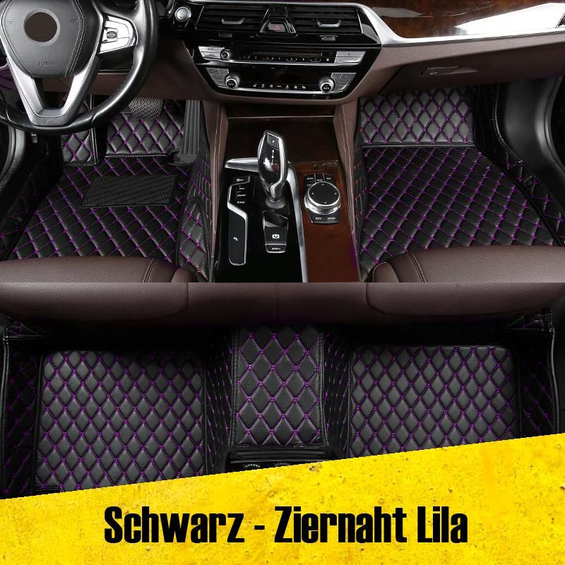 Auto Fußmatten Autofußmatten Diamond Stitching Fußmatten schwarz lila