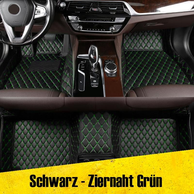 Auto Fußmatten Autofußmatten Diamond Stitching Fußmatten schwarz grün