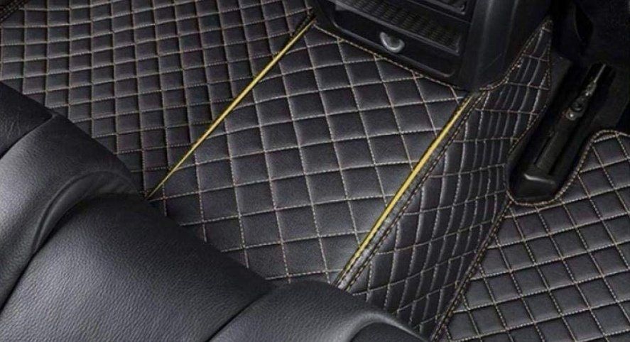 Diamond Stitching Leder Auto Fußmatten