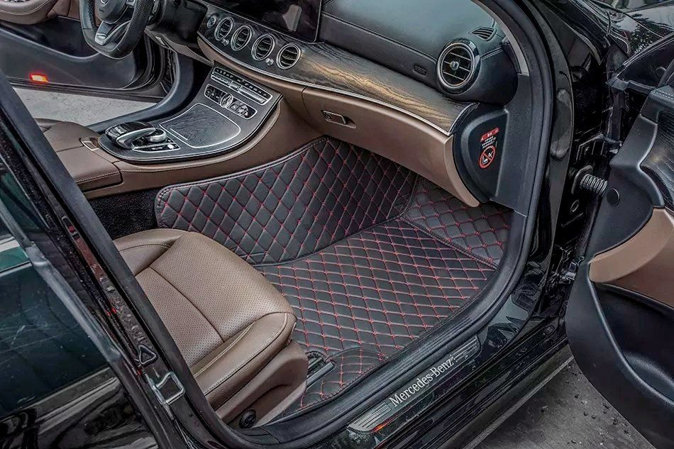 Diamond Stitching Leder Auto Fußmatten Diamond Stitching Leder Auto Fußmatten