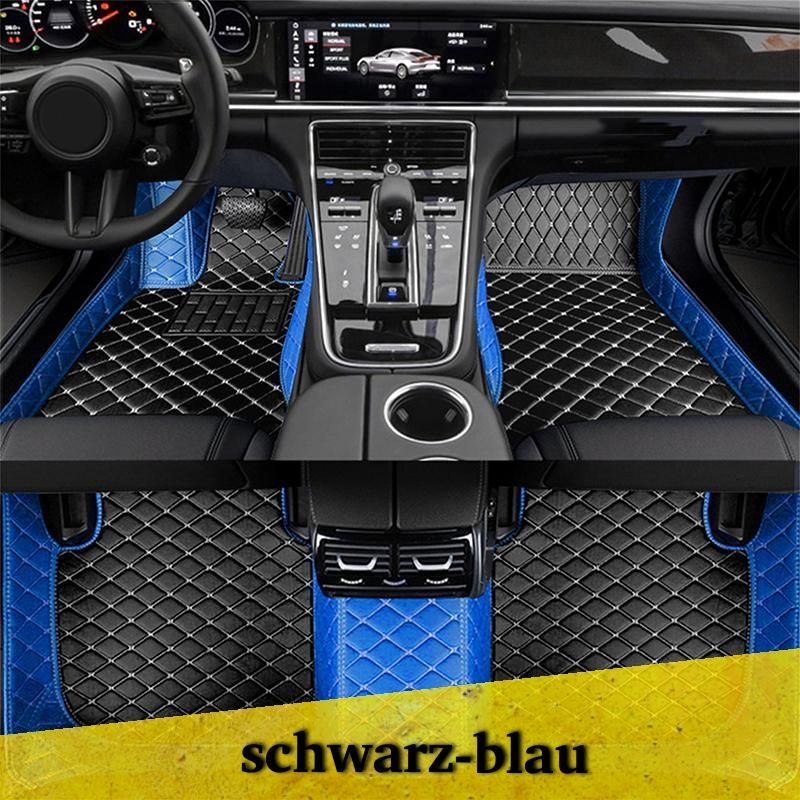 Auto Fußmatten Autofußmatten Diamond Stitching Fußmatten schwarz blau