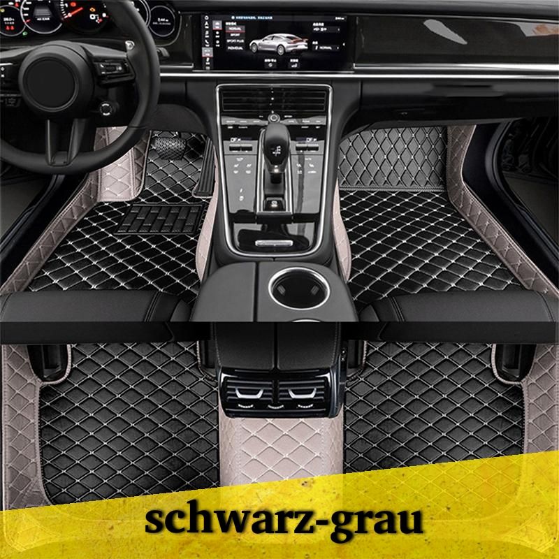 Auto Fußmatten Autofußmatten Diamond Stitching Fußmatten schwarz grau