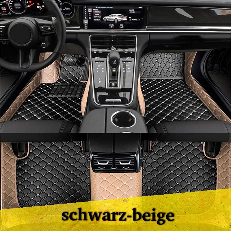 Auto Fußmatten Autofußmatten Diamond Stitching Fußmatten schwarz rot