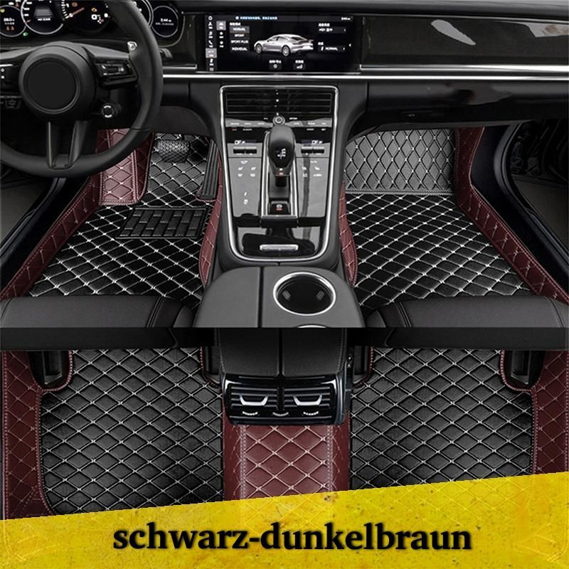 Auto Fußmatten Autofußmatten Diamond Stitching Fußmatten schwarz dunkelbraun