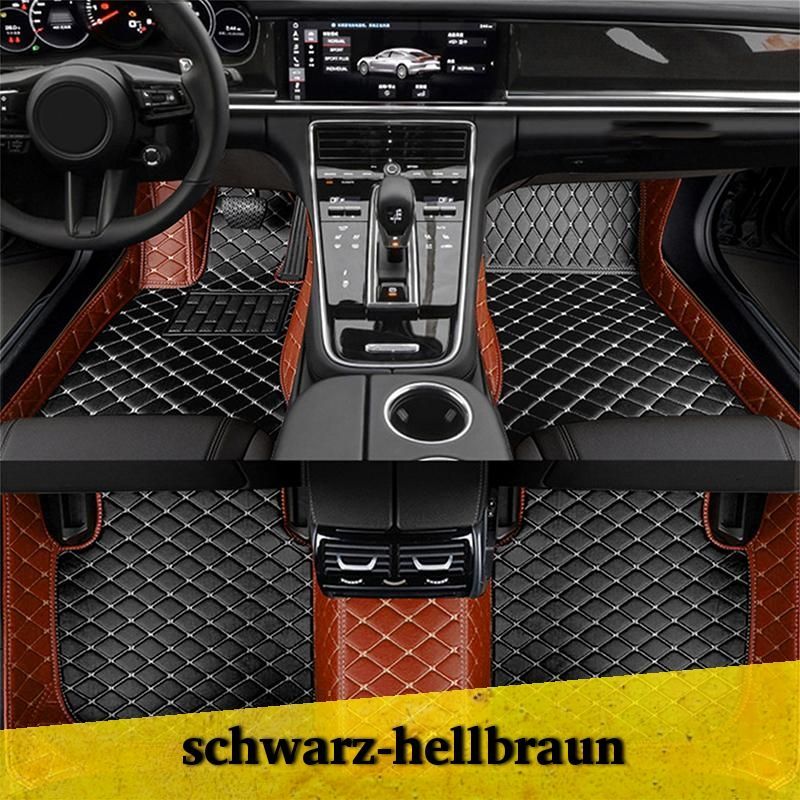Auto Fußmatten Autofußmatten Diamond Stitching Fußmatten schwarz hellbraun