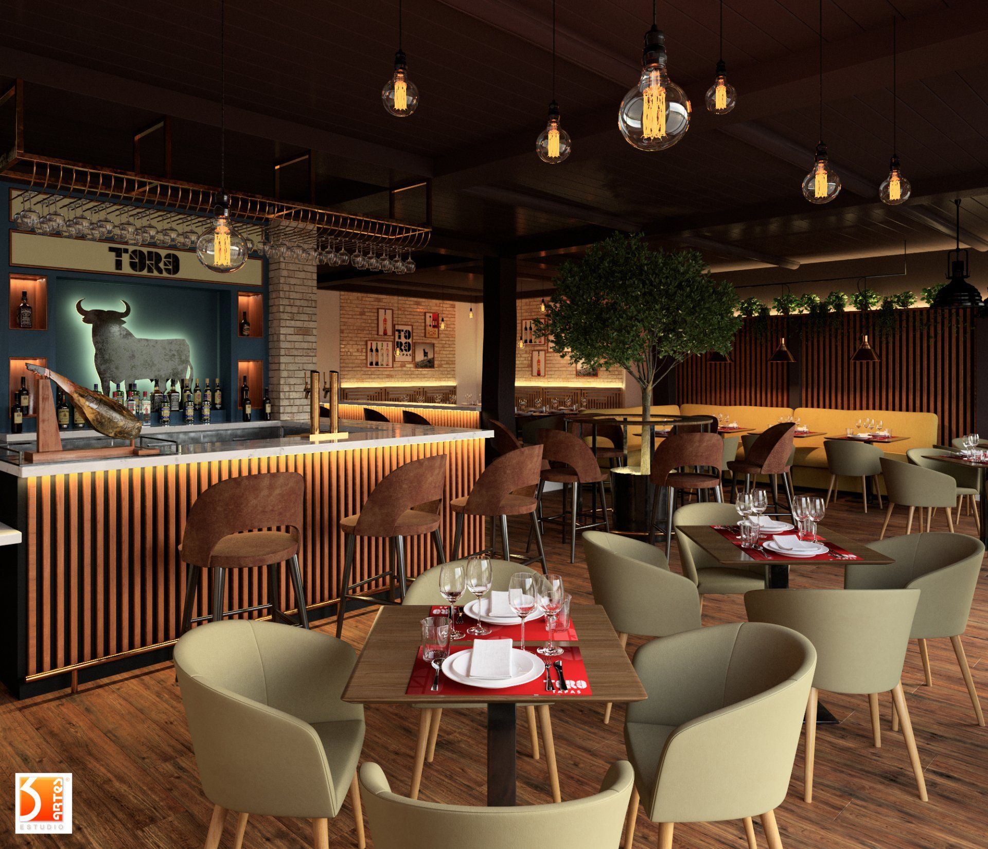 resultado de imagen 3D decoracion bar