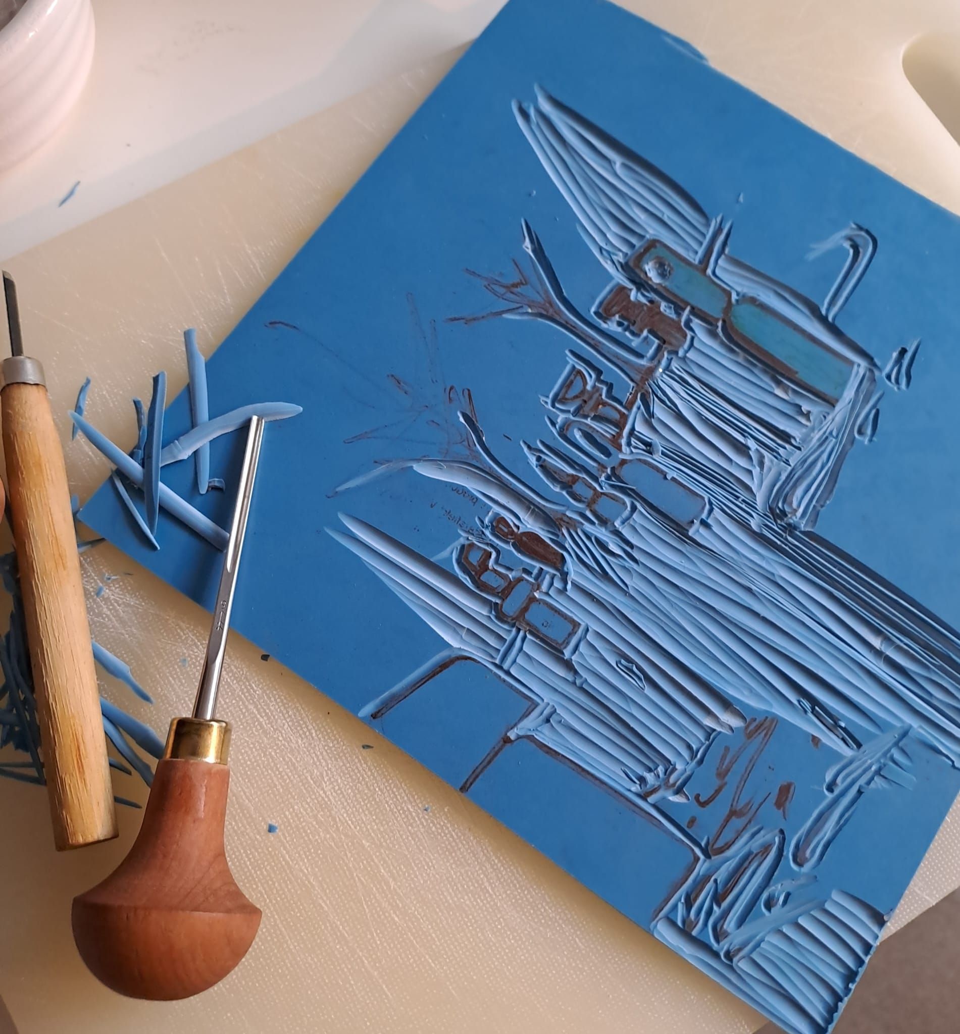 Lino Printing Winter Landscape Lino printing workshop