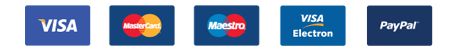 Visa, MasterCard, Maestro, Visa Electron, PayPal Payments Accepted