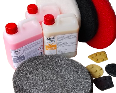 Consumibles para abrillantar suelos con máquina rotativa