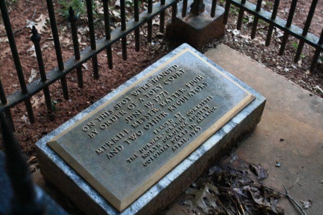 The Regulator Memorial marker, with names of the executed