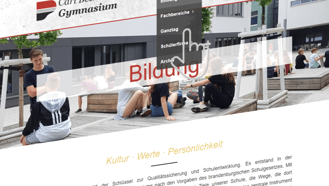 Foto: Andreas Müller Screenshot der Seite „Bildung“