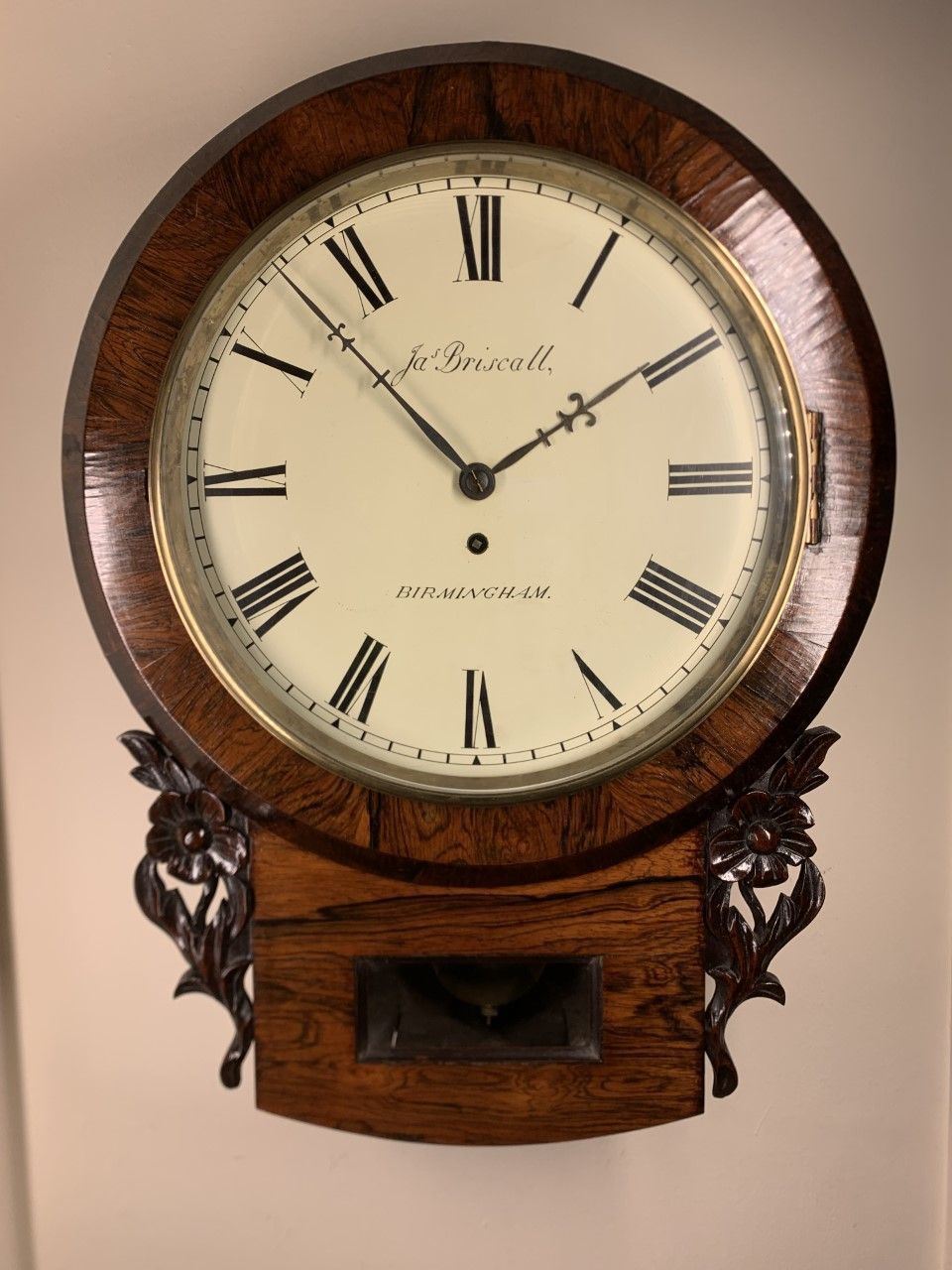 Antique fusee drop-dial clock for sale