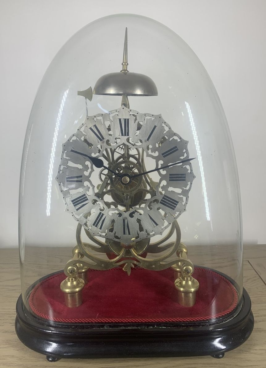 Antique skeleton fusee clock for sale