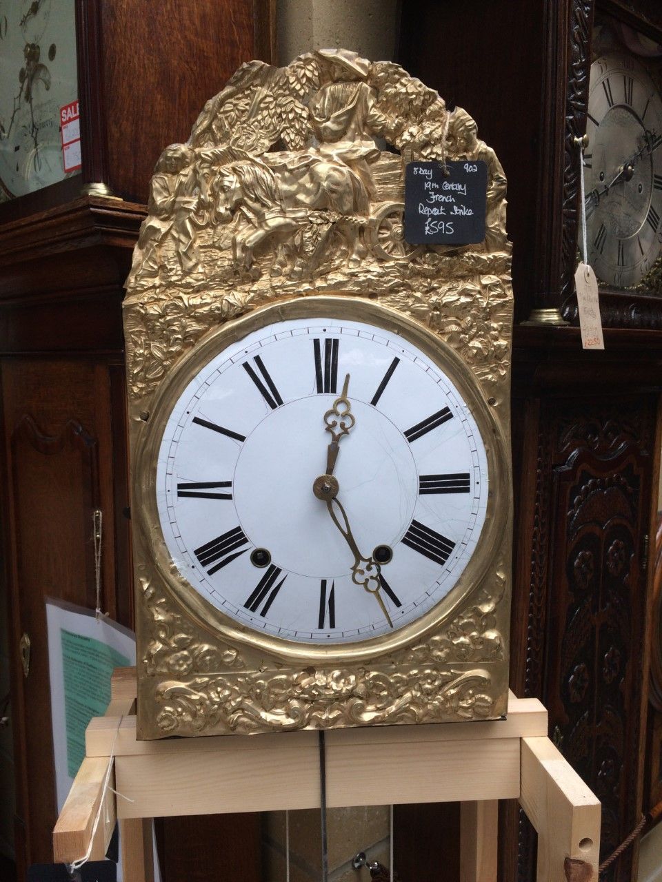 Antique Comtoise striking Wall Clock For Sale 