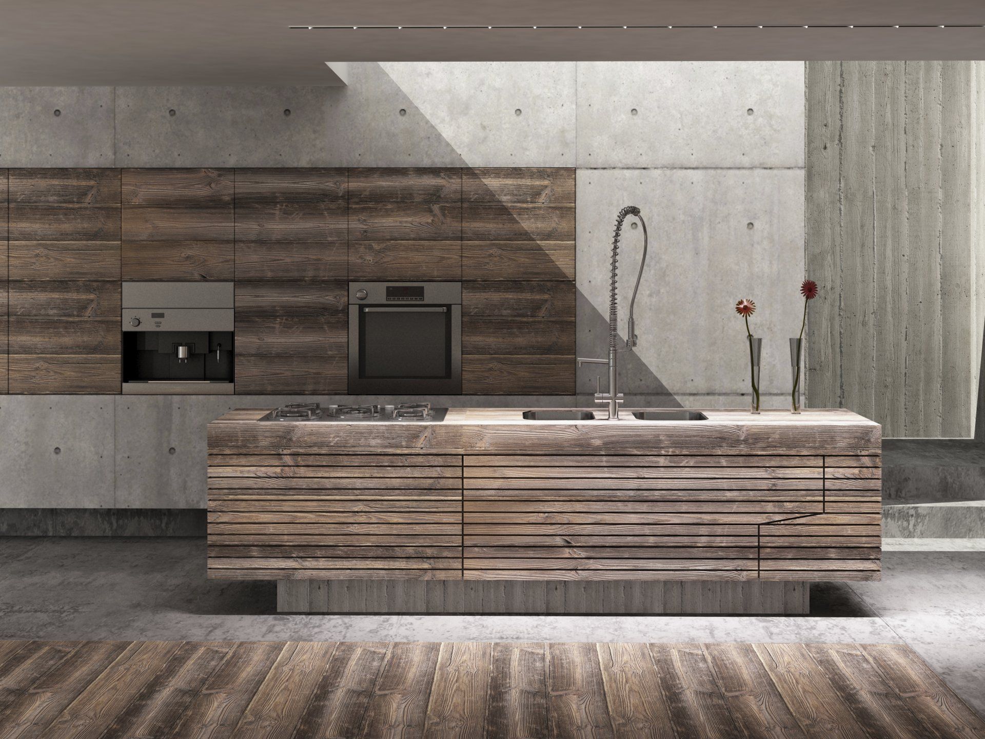 muebles de cocina con textura de madera