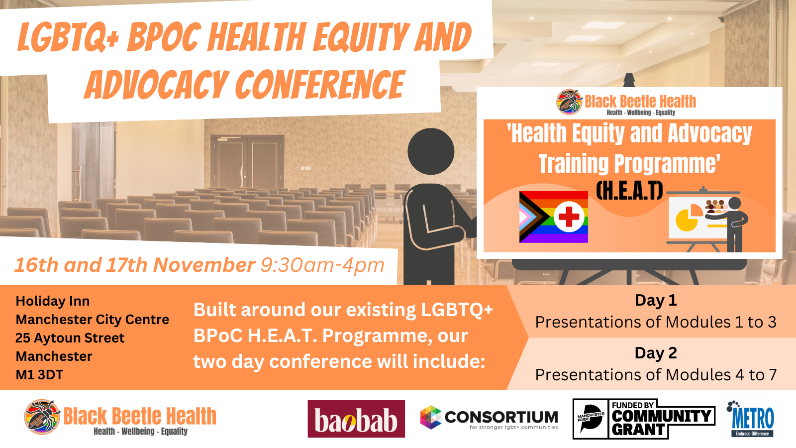 LGBTQ+ BPoC Health Equity and Advocacy Conference with Black Beetle Health.