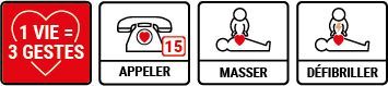 Alertez, massez défibrillez, n'hésitez pas à réaliser les gestes de secours.
