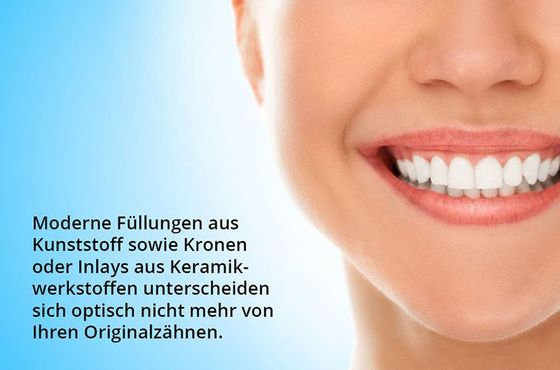 Perfekte Zähne dank moderner Komposit-Füllungen.