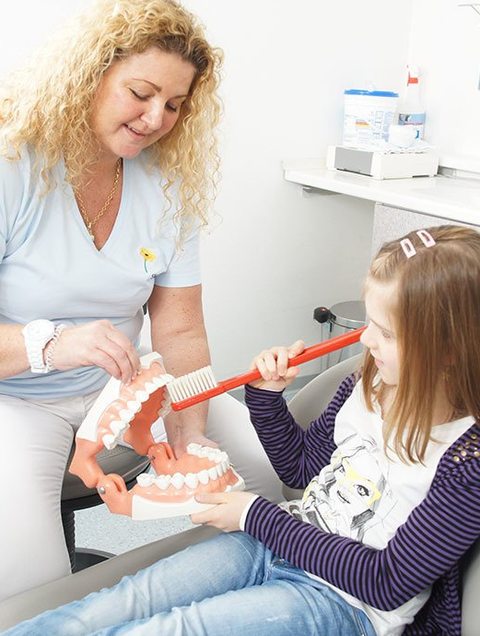 Zahnputzschule für Kinder in de Bad Sooden-Allendorfer Zahnarztpraxis Dr. Köhne und Hügli