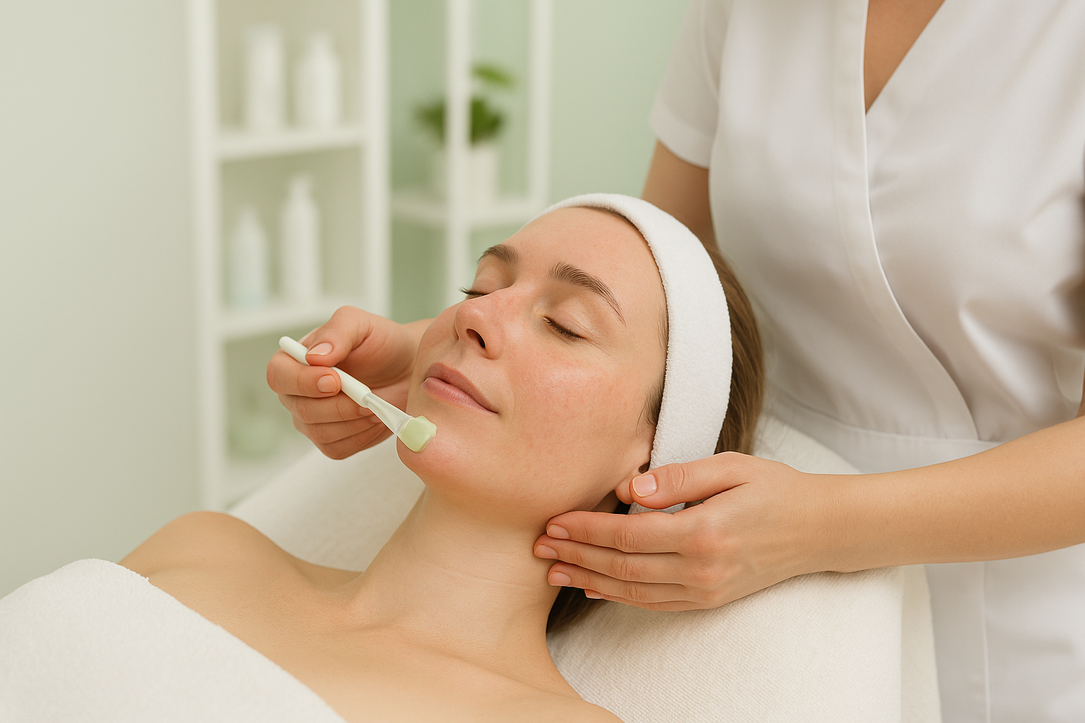 Gesichtsbehandlung Haut mit Couperose und Rosacea