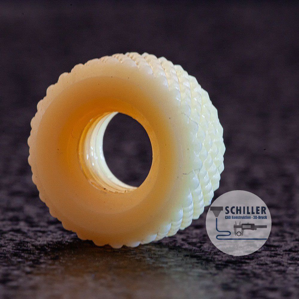 Rändelmutter gefertigt aus Soja-basiertem Resin