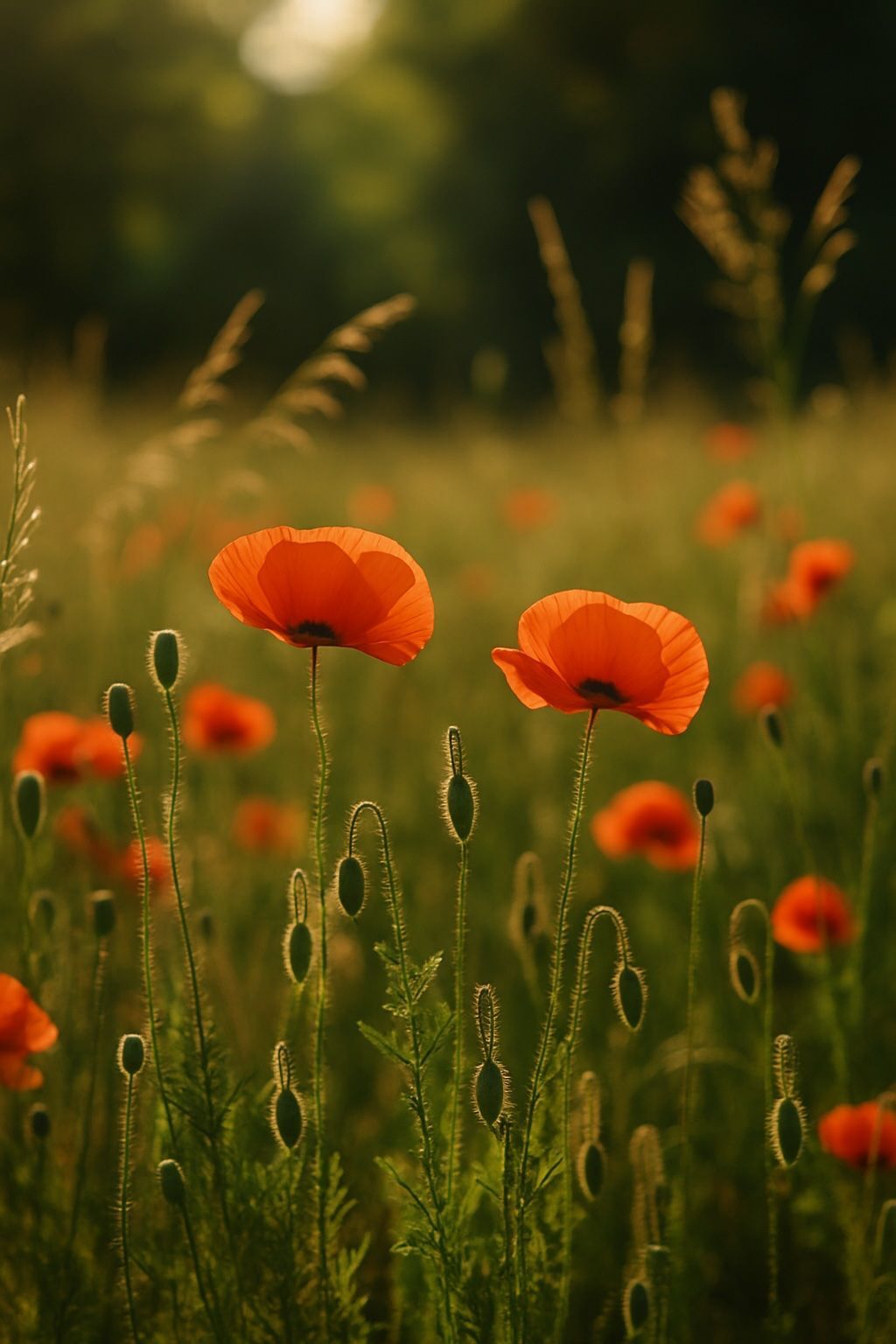Mohnblüten in zartem Licht. Etwas berührt – still, lebendig, unerwartet.