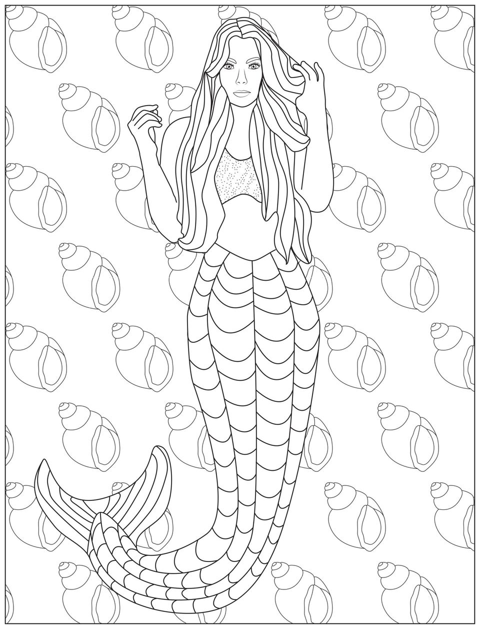 mermaid coloring page